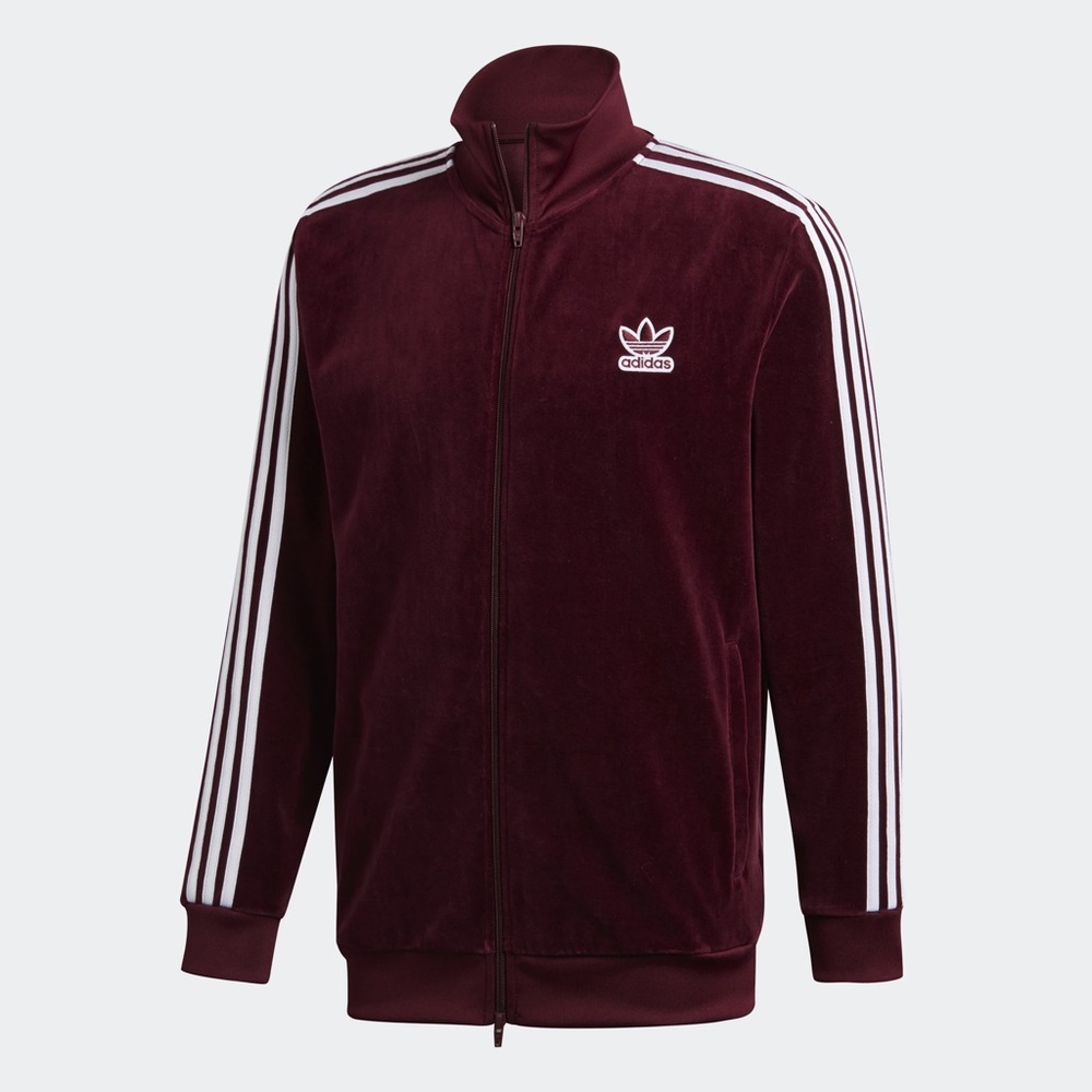 Adidas BB Velour Track Jacket Maroon